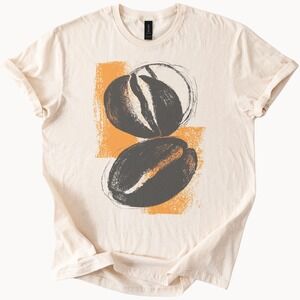 Bold Abstract Sphere Graphic Tee Grunge Art Natural